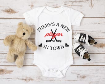 Baby Girl Bodysuit, Gift for Hockey Dad, New Dad Gift, Gender Reveal Bodysuit, Hockey Baby