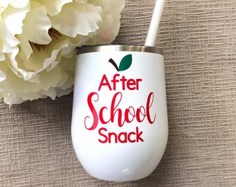 Bicchiere da vino per merenda dopo scuola/Regali per insegnanti/Calice da vino per insegnanti/Bicchiere per insegnanti/Regali per insegnanti di fine scuola/Regalo di Natale per insegnanti
