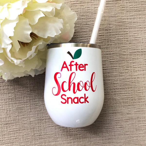 After School Snack Wine Glass/Gifts for Teacher/Teacher Wine Glass/Teacher Tumbler/End of School Teacher Gifts/Christmas Teacher Gift