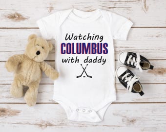 Watching The Game with Daddy/New Dad Gift/Hockey Baby/New Hockey Fan/Hockey Baby Shower Gift/Hockey Dad/Custom Baby Gift/Sport Baby