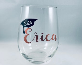 Regalo di laurea/Calice da vino per la laurea/Idea regalo di laurea/Classe del 2025/Regalo divertente per laureati/Calice da vino per la laurea/Laureato 2025