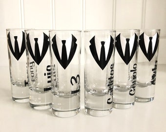 Groomsmen Shot Glass/Groomsmen Gift Ideas/Bridal Party Gift Ideas/Wedding Party Shots/Wedding Shot Glass/Gift for Groomsmen/Bridal Party