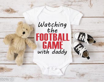 Watching Football with Daddy/New Dad Gift/Baby Shower Gift/Football Baby/Football Fan/Gift for Dad