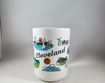 Cleveland Icon Coffee Mug / Cleveland Home Gift / Ohio Gift / Realtor Gift / Housewarming Gift / Ohio State Coffee Mug
