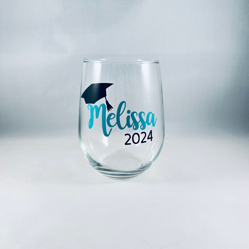 Graduation Wine Glass/Graduation Gift/College Wine Glass/College Grad/Personalized Graduation/Class of 2024/Funny Graduation/2024 Graduate image 2