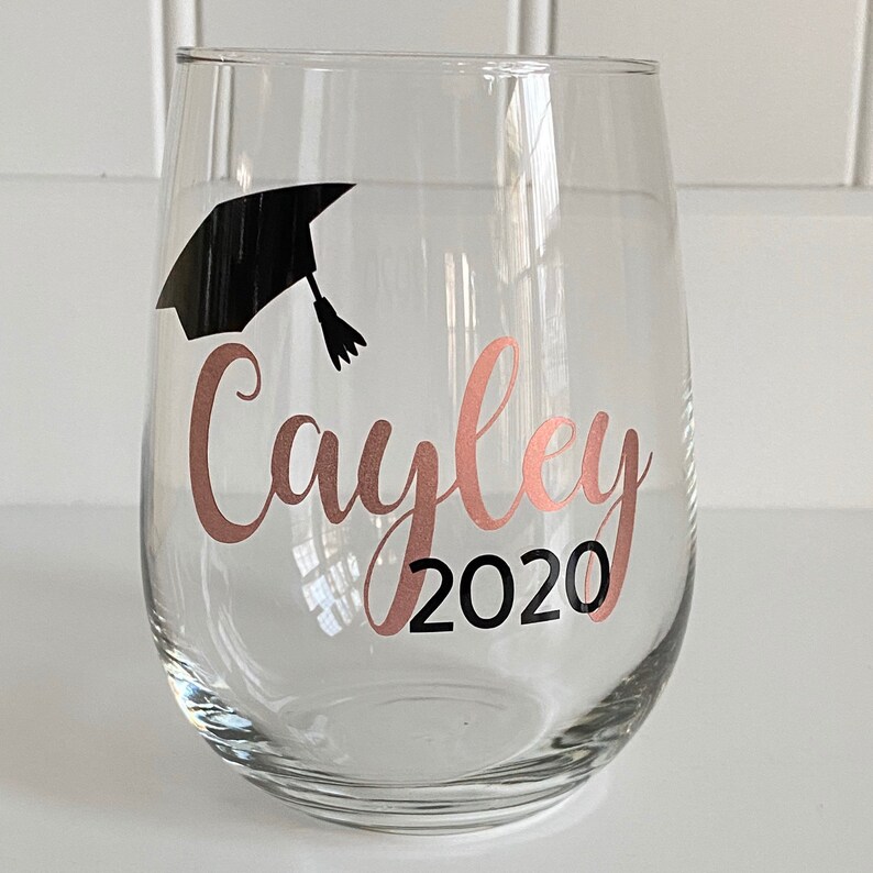 Graduation Wine Glass/Graduation Gift/College Wine Glass/College Grad/Personalized Graduation/Class of 2024/Funny Graduation/2024 Graduate image 8