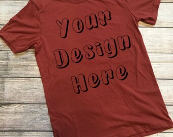Download Free Bella Canvas 3001C Unisex Tee Rust Mockup Flat Lay INSTANT DOWNLOAD PSD Template