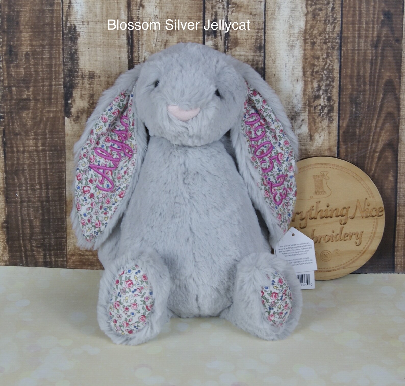 Personalised Jellycat Bunny, Embroidered Jellycat Bunny, Newborn Baby