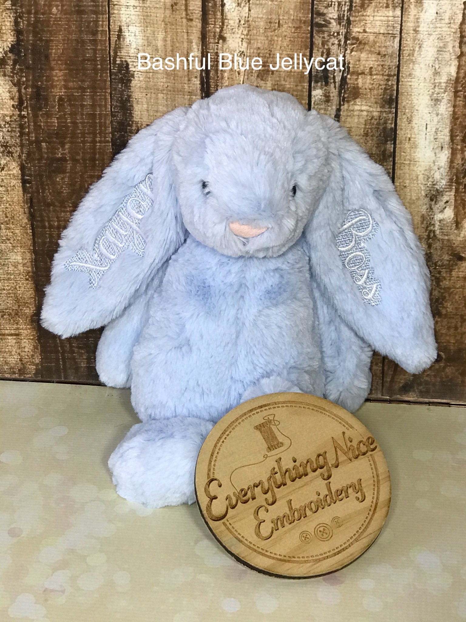 Personalised Jellycat Bunny, Embroidered Jellycat Bunny, Newborn Baby