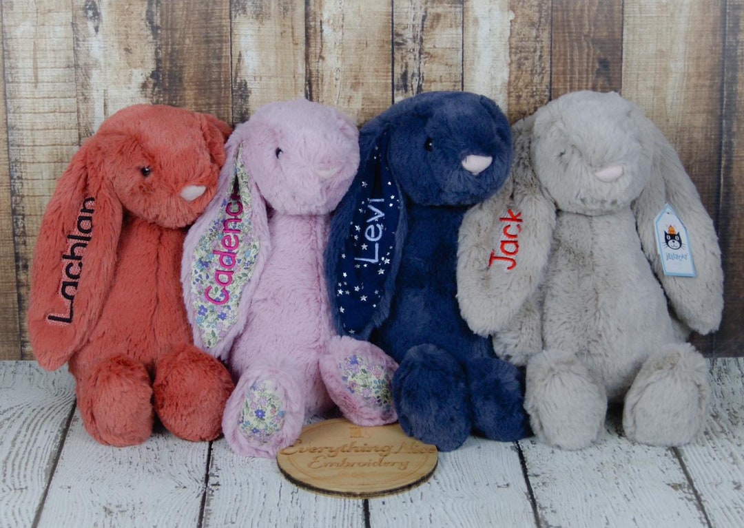 Personalised Jellycat Bunny, Embroidered Jellycat Bunny, Newborn Baby