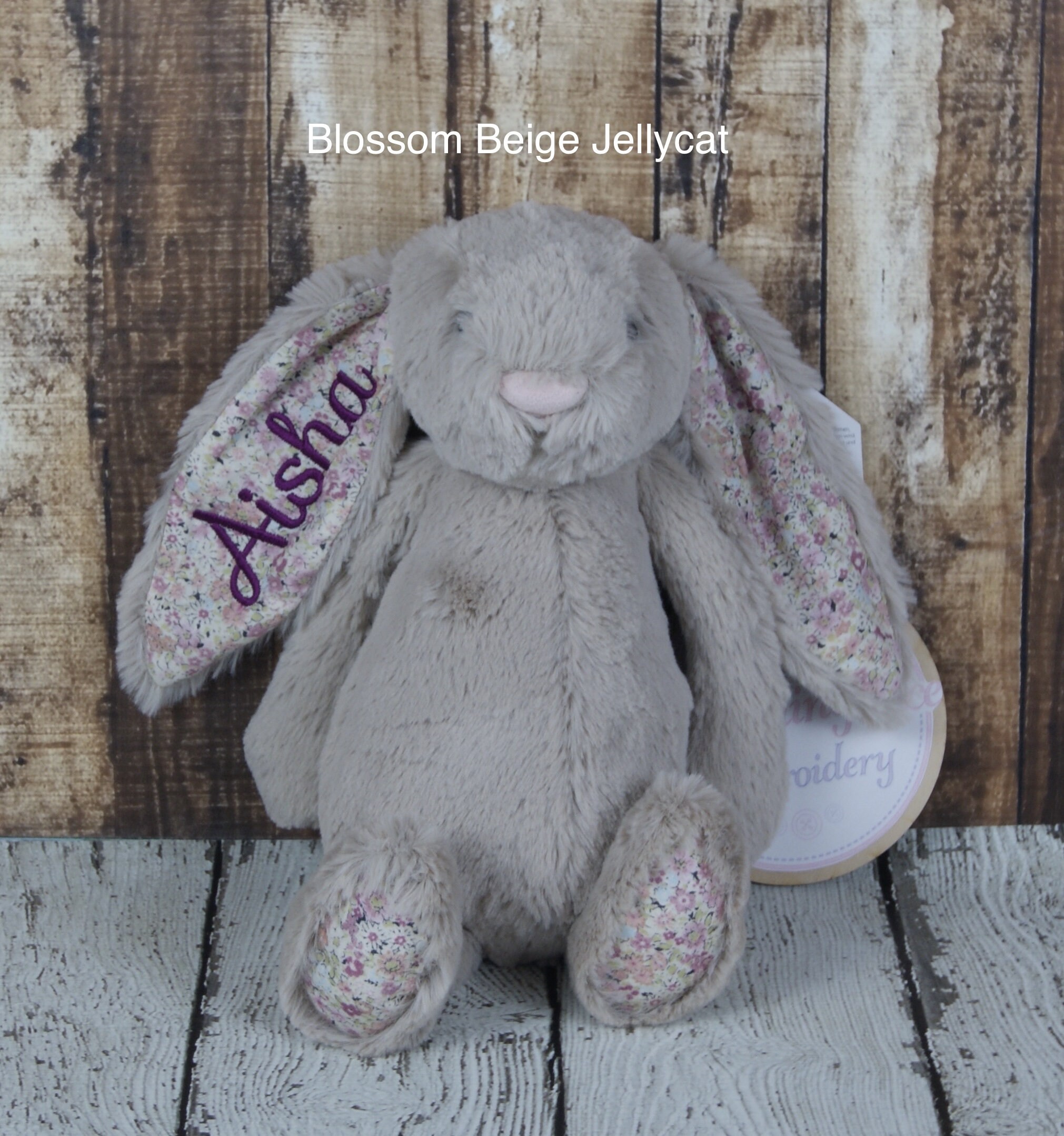 Personalised Jellycat Bunny, Embroidered Jellycat Bunny, Newborn Baby