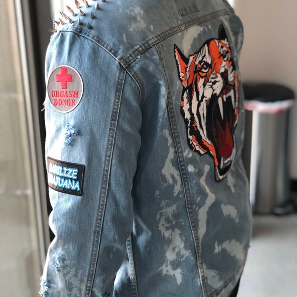 Vintage-Inspired Custom Denim Jacket Safari
