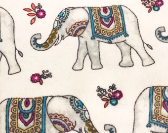 INDIAN ELEPHANTS Peel Off Stickers Flowers Orient Card Making Gold or Silver