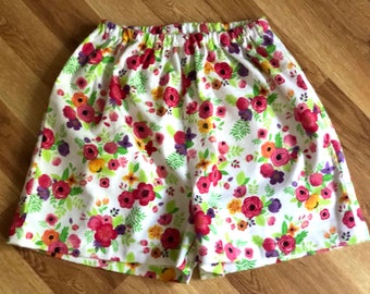 Floral Flower Flannel Pajama Shorts. Available in sizes XS_XXL