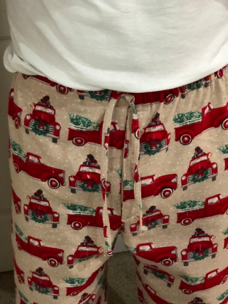 Christmas Flannel Pants Flannel Lounge Pants Kids Matching Family Red Truck Flannel Pajama Pants Red trucks