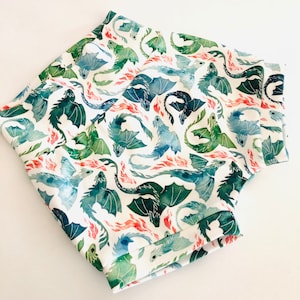 Dragon High Waisted Bummies,Organic Diaper Cover, Baby Bloomers,GOT&#39;s Bummies, Shorties, Baby/Toddler Shorts,