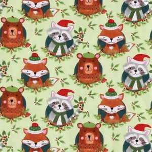Christmas Woodland Animals Flannel Pajama pants, pj pants with Deep pockets!