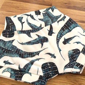 Whale High Waisted Bummies,Organic Diaper Cover, Baby Bloomers,GOT&#39;s Bummies, Shorties, Baby/Toddler Shorts,