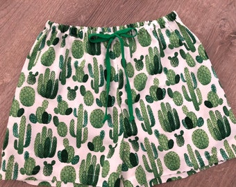 Cotton Cactus, Desert Western pyjamasshorts-, strandshorts, pyjamasshorts, pyjamasshorts, studenthemsshorts, finns i storlekarna XS-XXL