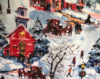 Christmas Village Flanell Pyjama Hose, Lounge Hose, Schlafhose, Passende Familie Pj&#39;s, Erhältlich in den Größen XS-XXL, mit &quot;DEEP&quot; Taschen!