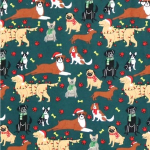 Santa Dog Flannel Pajama Pants, Unisex Pajama pants, Pj's, Lounge pants, Matching Family Pj's, Dog