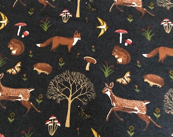 Woodland Animals on Black Flannel pajama pants, Lounge pants, pjs are available in sizes SX-XXL. Our pants have &quot;DEEP&quot; side pockets!