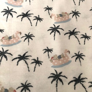 Hawaiian Bunny on Float Flannel Pajama Pants, Pajama pants, Pj&#39;s, Lounge pants, Matching Family Pj&#39;s, Available Adult XS-XXL
