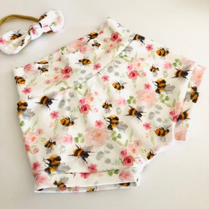 Bee High Waisted Bummies,Organic Diaper Cover, Baby Bloomers,GOT&#39;s Bummies, Shorties, Baby/Toddler Shorts