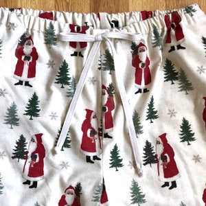 Olde Time Santa on Cream Flannel Pajama Pants, Pj&#39;s, Lounge pants, Matching Family Pj&#39;s, Available Adult XS-XXL