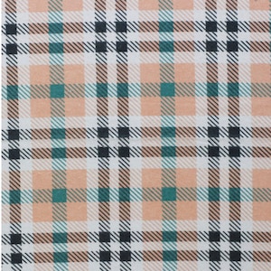 Pink/Peach and Turquoise Plaid Flannel Pajama pants with &quot;DEEP&quot; side pockets!