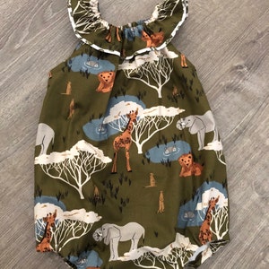 Wild One Safari Girls Baby Romper, Bubble, Two Wild Birthday, Birthday Cake Smash, Cheetah, Safari
