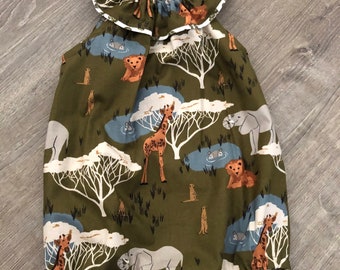 Wild One Safari Girls Baby Romper, Bubble, Two Wild Birthday, Birthday Cake Smash, Cheetah, Safari