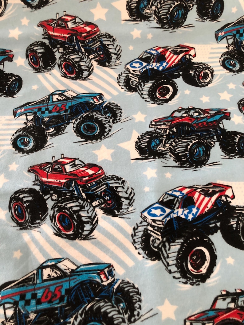 フランネル モンスター トラック フランネル パジャマ パンツ、ラウンジ パンツ、パジャマは SX ～ XXL サイズでご用意しています。パンツには「深い」サイド ポケットが付いています。 画像 1