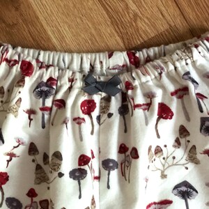 Mushroom Flannel Pajama Shorts. Available in sizes XS_XXL image 3