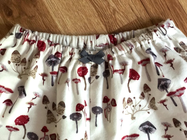 Mushroom Flannel Pajama Shorts. Available in sizes XS_XXL image 3