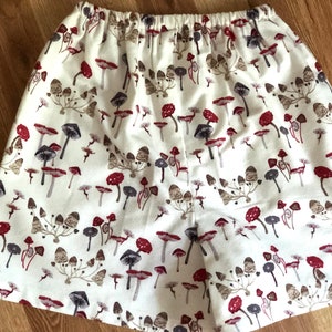 Mushroom Flannel Pajama Shorts. Available in sizes XS_XXL image 2