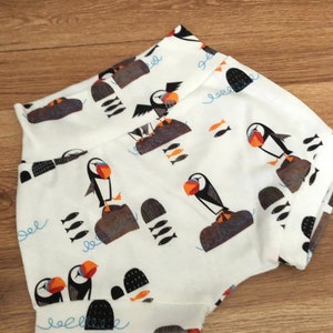 Puffin High Waisted Bummies,Organic Diaper Cover, Baby Bloomers,GOT&#39;s Bummies, Shorties, Baby/Toddler Shorts,