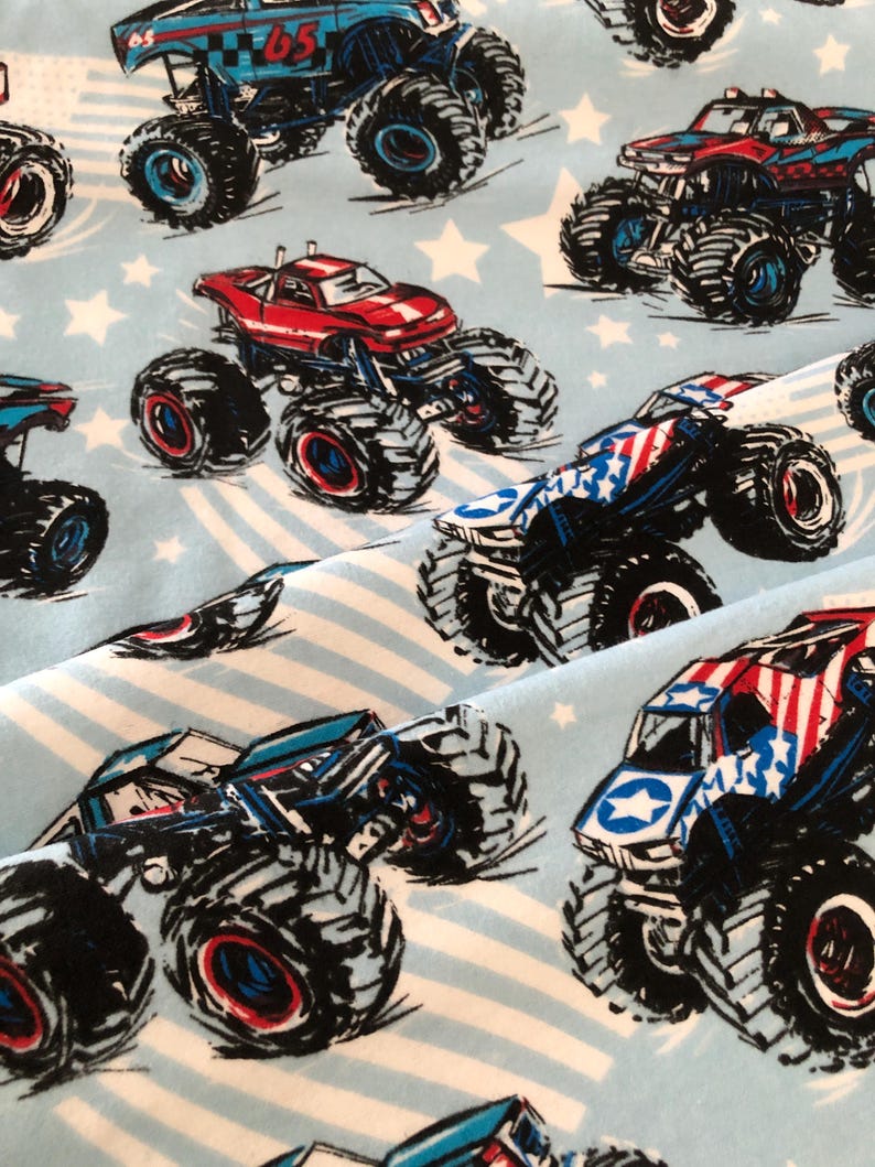 フランネル モンスター トラック フランネル パジャマ パンツ、ラウンジ パンツ、パジャマは SX ～ XXL サイズでご用意しています。パンツには「深い」サイド ポケットが付いています。 画像 2