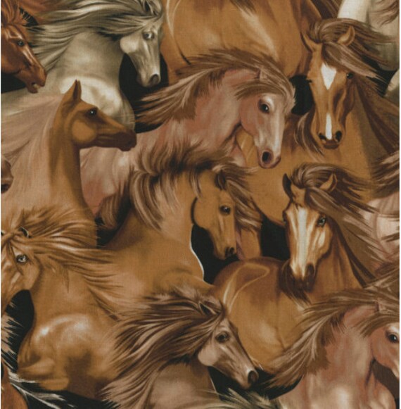 Horse Fabric by the Yard 100 CottonFabric Flat Quarter Etsy