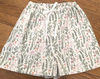 Flanell Pyjama Shorts. Erhältlich in den Größen XS_XXL mit verstellbarer Taille