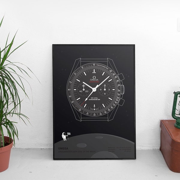 Omega Speedmaster DSOTM Digital Poster - Watch Poster - Watch Art - Omega Watch - Omega Print - Omega Art - Watch Print - Watch Gift