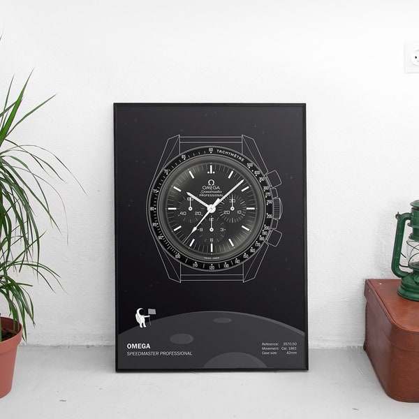 Omega Speedmaster Pro Digital Poster - Watch Poster - Gifts for Men - Watch Art - Omega Watch - Omega Print - Watch Print - Watch Gift