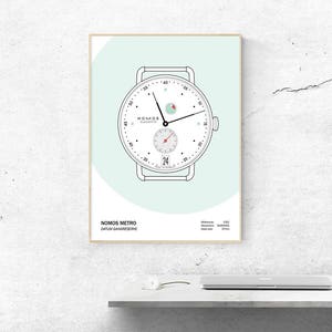 Nomos Metro Poster - Watch Poster - Gifts for Men - Watch Art - Nomos Watch - Nomos Print - Nomos Art - Watch Print - Watch Gift