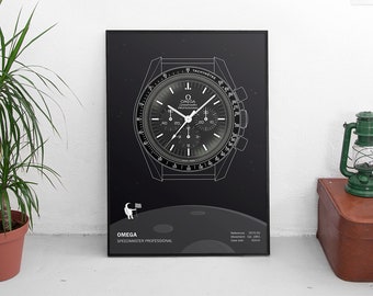 Omega Speedmaster Pro Digital Poster - Watch Poster - Gifts for Men - Watch Art - Omega Watch - Omega Print - Watch Print - Watch Gift