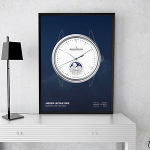 Jaeger-LeCoulture Master Ultra Thin Moon Poster - Watch Poster - Gifts for Men - Watch Art - Omega Art - Watch Print - Watch Gift