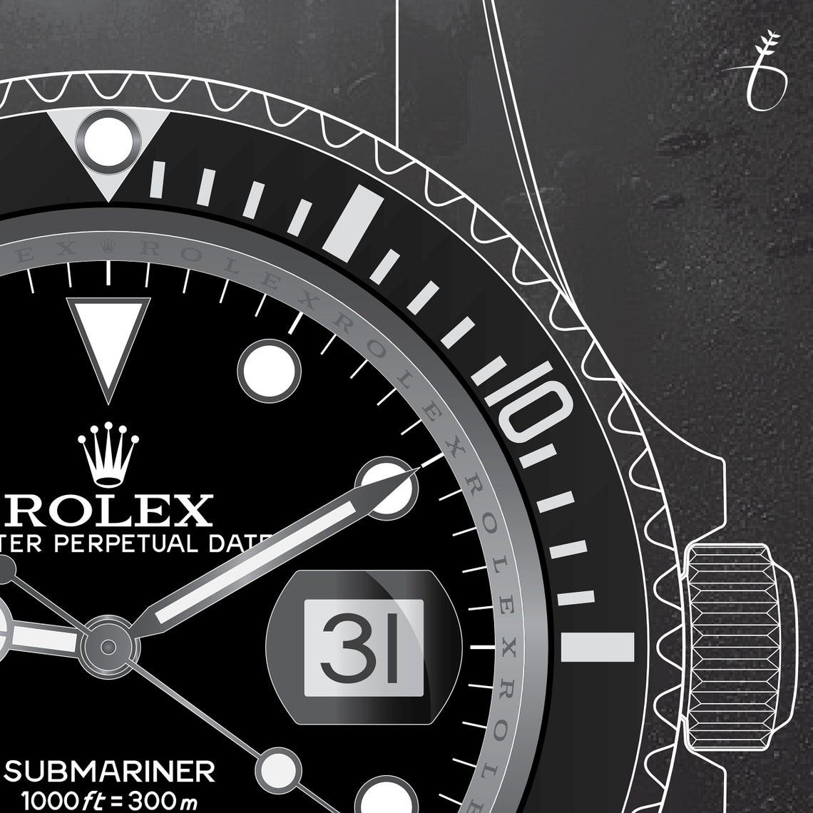 Rolex Submariner Date Digital Poster Watch Poster Gifts Etsy