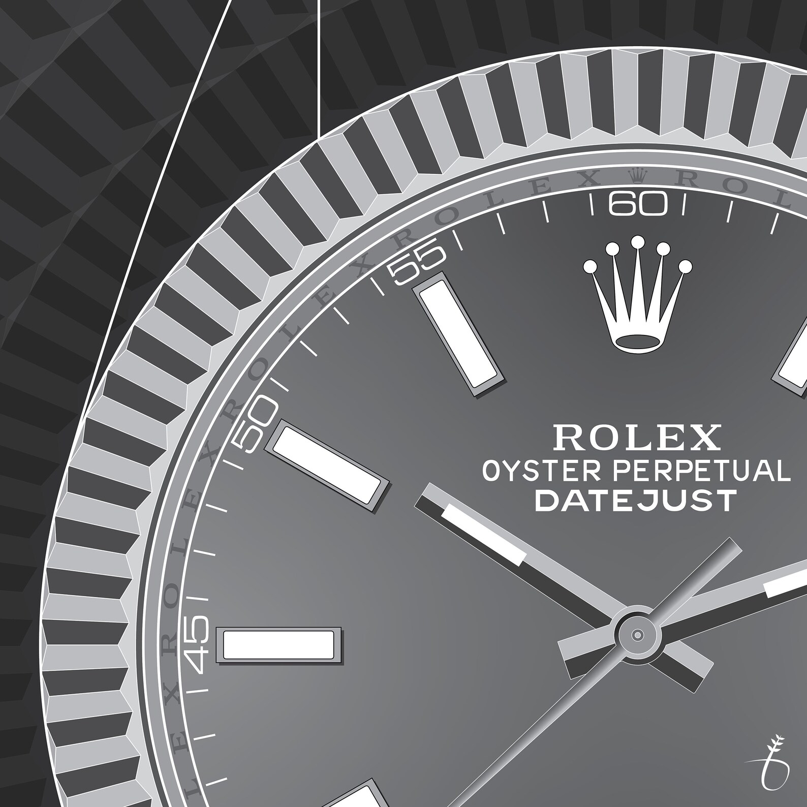 Rolex Datejust Rhodium Digital Poster Watch Poster Gifts Etsy UK