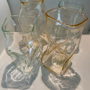 Glass cup, square and twisted image 8