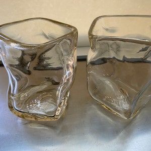 Glass cup, square and twisted image 4