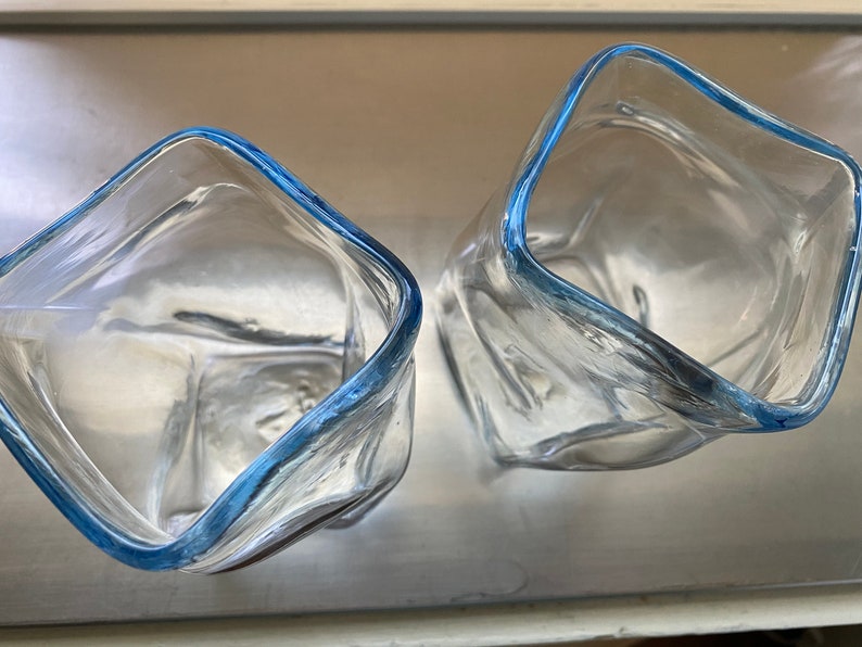 Glass cup, square and twisted image 5